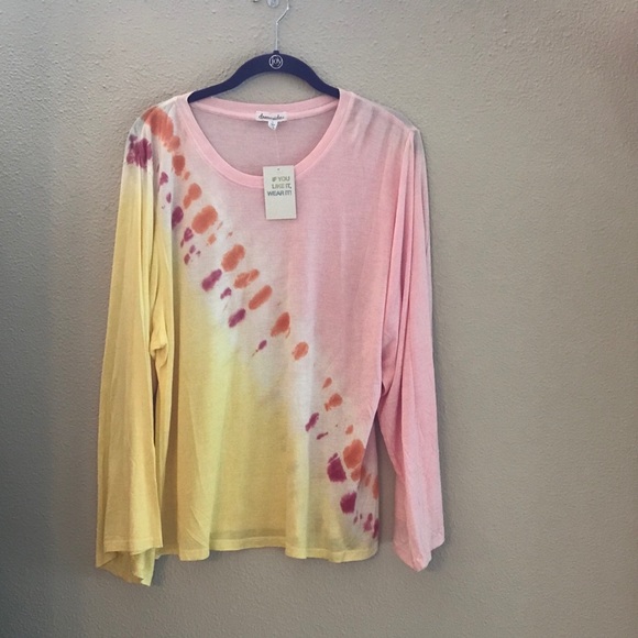 NWT Large Pink & Yellow Long Sleeve Shirt - Picture 4 of 15
